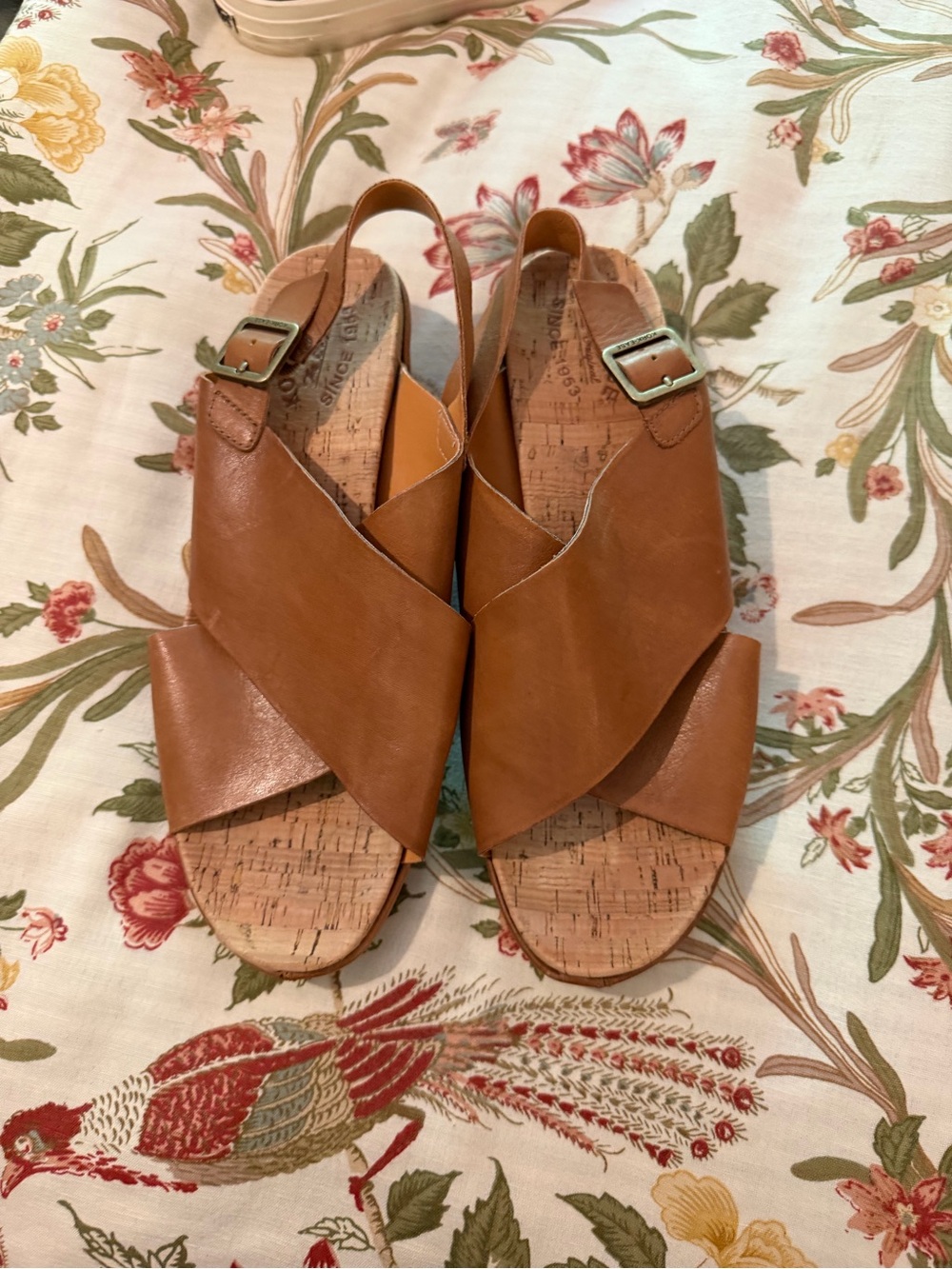 Kork-Ease Brown Leather Crisscross Cork Footbed Sandals - Picture 3 of 5